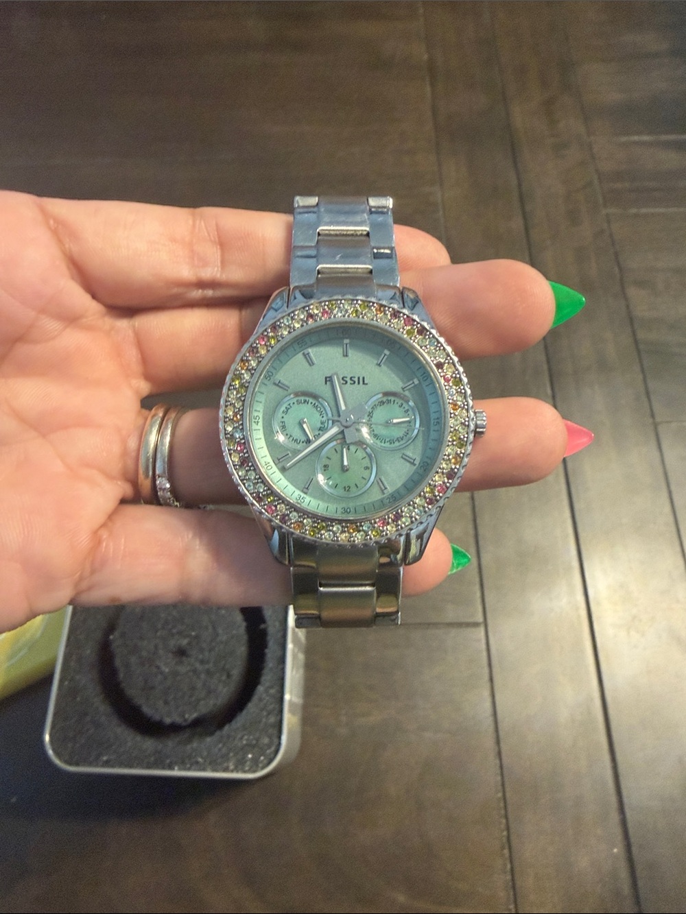 Multi-Colored Fossil Watch